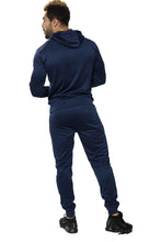 Load image into Gallery viewer, Mens Full Zip Hooded Skinny Fit Lightweight Tracksuit Set - Navy (AV20-015)
