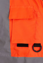 Load image into Gallery viewer, Hi Vis Viz Body Warmer Reversible Gilet Sleeveless Waistcoat - Orange/Navy