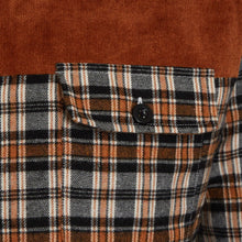 Load image into Gallery viewer, Mens Sherpa Fur Thermal Check Shirt Cord Padded Lumberjacket - Sand