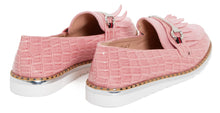 Load image into Gallery viewer, Ladies Flat Casual Tassle Loafers Buckle Pumps Shoes - Pink