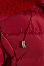 Load image into Gallery viewer, Shelikes Ladies Hooded Stitch Detail Zip Up Long Coat Jacket - Wine