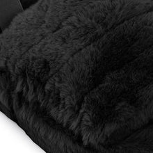 Load image into Gallery viewer, Womens Fluffy Faux Fur Peep Toe Slipper - Black