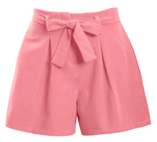 Load image into Gallery viewer, Ladies Mini Zip Pleated Casual Summer Shorts - Pink