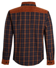 Load image into Gallery viewer, Mens Sherpa Fur Thermal Check Shirt Cord Padded Lumberjacket - Brown