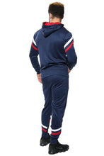 Load image into Gallery viewer, Mens Full Zip Hooded Skinny Fit Lightweight Tracksuit Set - Navy (AV20-K)
