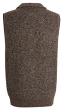 Load image into Gallery viewer, Mens Zip Up Knitted Bonded Fur Line Warm Sleeveless Vest - Brown
