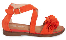 Load image into Gallery viewer, Ladies Open Summer Flower Comfortable Toe Shoes - Orange