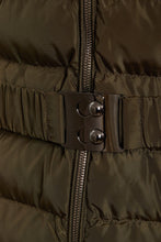 Load image into Gallery viewer, Shelikes Ladies Hooded Stitch Detail Zip Up Long Coat Jacket - Khaki