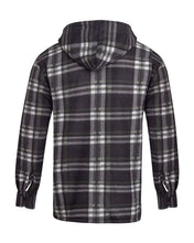 Load image into Gallery viewer, Unisex Fleece Fur Lined Hood Check Quilted Jacket - Black/White (Hooded)