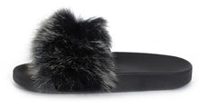 Load image into Gallery viewer, Womens Fur Summer Fluffy Sliders Flip Flops - Taupe