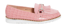 Load image into Gallery viewer, Ladies Flat Casual Tassle Loafers Buckle Pumps Shoes - Pink