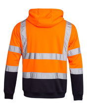 Load image into Gallery viewer, Shelikes Hi Vis Viz Visibility Two Tone Zip Hooded Jacket - Orange