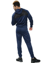 Load image into Gallery viewer, Mens Full Zip Hooded Skinny Fit Lightweight Tracksuit Set - Navy/Black (AV20-V)