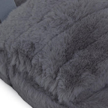 Load image into Gallery viewer, Womens Fluffy Faux Fur Peep Toe Slipper - Dark Grey