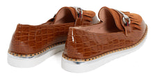 Load image into Gallery viewer, Ladies Flat Casual Tassle Loafers Buckle Pumps Shoes - Camel