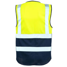 Load image into Gallery viewer, Hi Vis Vest with Phone & ID Pockets 2 tone Waistcoat - Yellow/Navy