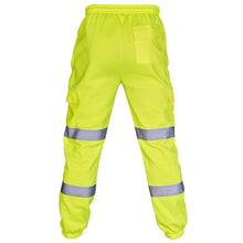 Load image into Gallery viewer, Mens Hi Vis Viz 2 Tone Jogging Bottoms Combat Trousers - Yellow/Navy