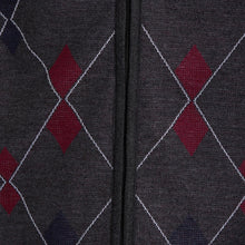 Load image into Gallery viewer, Shelikes Mens Diamond Pattern Fur Line Zip Up Cardigan - Charcoal