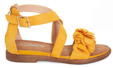 Load image into Gallery viewer, Ladies Open Summer Flower Comfortable Toe Shoes - Yellow