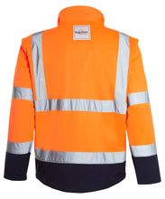 Load image into Gallery viewer, Hi Vis Viz Fleece Zipped Light Weight Two Tone Jacket - Orange/Navy (Detachable Sleeves)