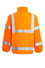 Load image into Gallery viewer, Mens Hi Vis Fleece Full Zip Warm 2 Side Reflective Jacket - Orange