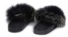 Load image into Gallery viewer, Womens Fur Summer Fluffy Sliders Flip Flops - Taupe
