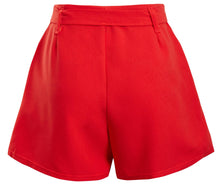 Load image into Gallery viewer, Ladies Mini Zip Pleated Casual Summer Shorts - Coral
