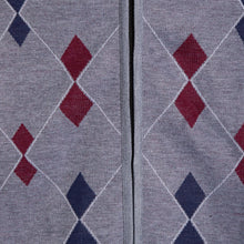 Load image into Gallery viewer, Shelikes Mens Diamond Pattern Fur Line Zip Up Cardigan - Grey