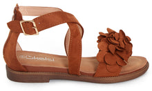 Load image into Gallery viewer, Ladies Open Summer Flower Comfortable Toe Shoes - Camel