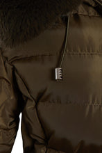 Load image into Gallery viewer, Shelikes Ladies Hooded Stitch Detail Zip Up Long Coat Jacket - Khaki