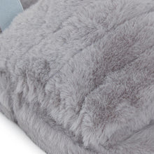 Load image into Gallery viewer, Womens Fluffy Faux Fur Peep Toe Slipper - Light Grey