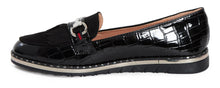 Load image into Gallery viewer, Ladies Flat Casual Tassle Loafers Buckle Pumps Shoes - Black