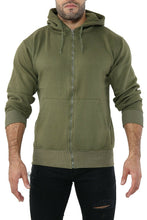 Load image into Gallery viewer, Mens Fleece Soft Lined Zipper Hoodie Sweatshirt - Khaki