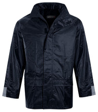 Load image into Gallery viewer, Mens Waterproof Hooded Mac Trench Short Jacket - Navy Short Jacket