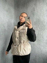 Load image into Gallery viewer, Womens Button Puffer Gilet Waistcoat Winter Vest Long Bodywarmer - Stone