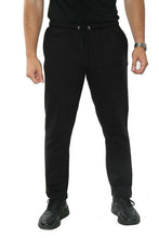 Load image into Gallery viewer, Mens Zip Pockets Open Hem Sweat Pants - Black