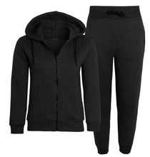 Load image into Gallery viewer, New Kids Fleece Hoodie Top & Bottoms Joggers Tracksuit Set - Black