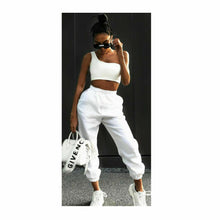 Load image into Gallery viewer, Womens Cuffed Lounge Wear Sweatpants - Cream