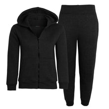 Load image into Gallery viewer, New Kids Fleece Hoodie Top & Bottoms Joggers Tracksuit Set - Black