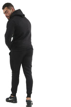 Load image into Gallery viewer, Mens Slim Fit Exercise Gym Jogging Casual Zip Up Tracksuit - Black