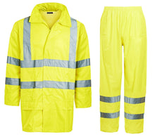 Load image into Gallery viewer, Hi Viz Mens Waterproof Rainsuit Trousers Jacket High Visibility - Hi-Visibility Yellow