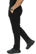 Load image into Gallery viewer, Mens Zip Pockets Open Hem Sweat Pants - Black
