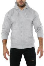 Load image into Gallery viewer, Mens Fleece Soft Lined Zipper Hoodie Sweatshirt - Grey