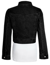 Load image into Gallery viewer, Shelikes Ladies Denim Crop Style Jacket - Maya (Black)