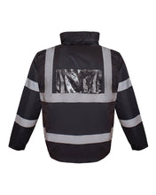 Load image into Gallery viewer, Hi Vis Visibility Bomber Workwear Security Hooded Waterproof Jacket - Navy (158)