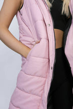 Load image into Gallery viewer, Womens Hooded Quilted Zip Up Gilet Waistcoat - Pink