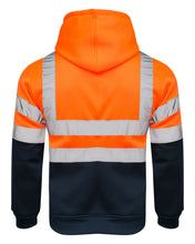 Load image into Gallery viewer, Mens 2 Tone No Zip Hi Vis Sweatshirt Tape Band Pull Over - Orange