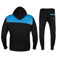 Load image into Gallery viewer, HNL Kids Hoodie Jogging Sports Tracksuit Set - Black/Turq
