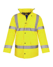 Load image into Gallery viewer, Hi Vis Parka Workwear Safety Hooded Jacket - Yellow