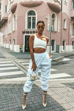 Load image into Gallery viewer, Womens Cuffed Lounge Wear Sweatpants - White